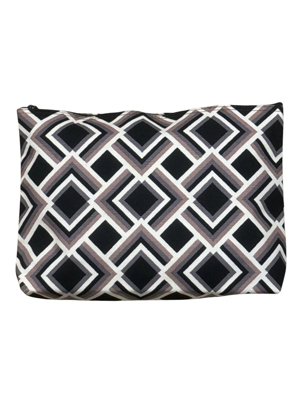 Thirty One Retired Deco Diamond Geometric Zip Pouch NWOT